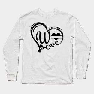 letter w monogram in the shape of love Long Sleeve T-Shirt